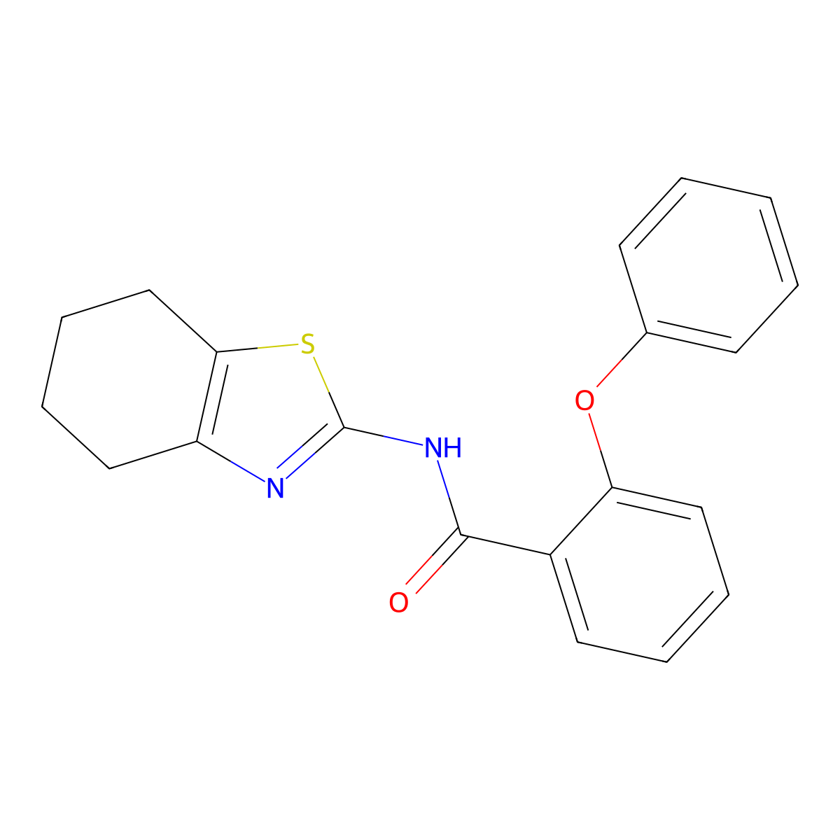 2-phenoxy-N-(4,5,6,7-tetrahydro-1,3-benzothiazol-2-yl)benzamide molecular structure, CAS 524677-23-4