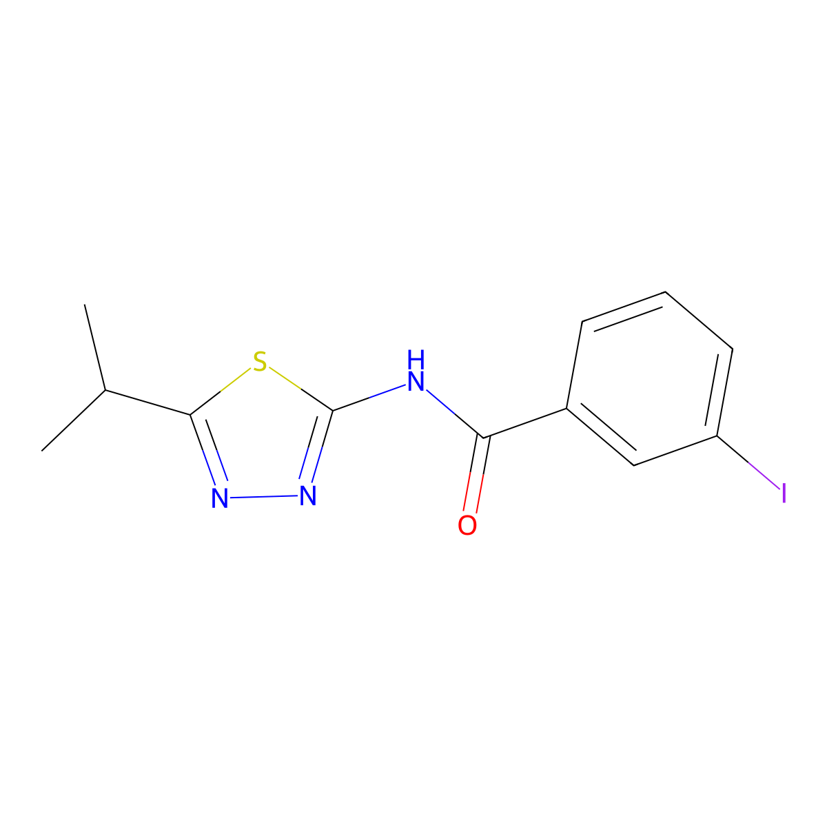 3-iodo-N-(5-propan-2-yl-1,3,4-thiadiazol-2-yl)benzamide molecular structure, CAS 524677-33-6