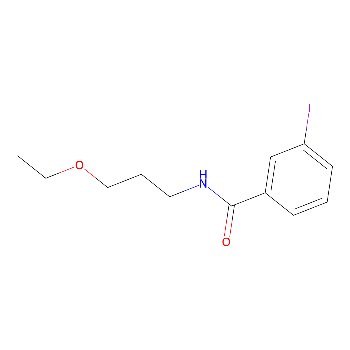 N-(3-ethoxypropyl)-3-iodobenzamide molecular structure, CAS 524677-34-7