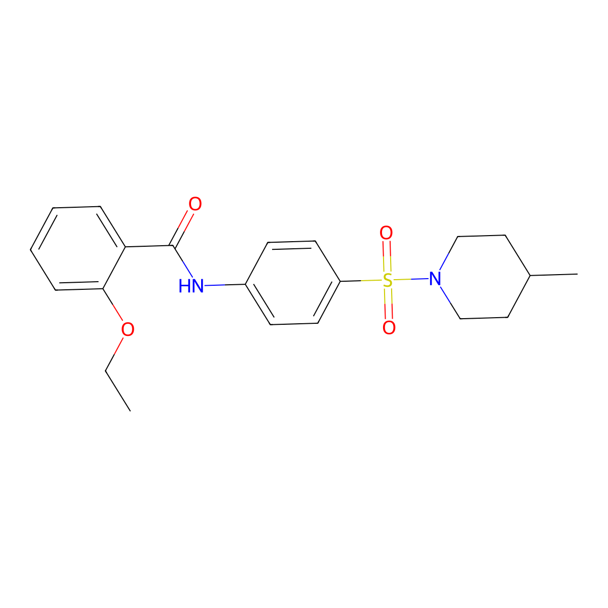 2-ethoxy-N-[4-(4-methylpiperidin-1-yl)sulfonylphenyl]benzamide molecular structure, CAS 524677-40-5