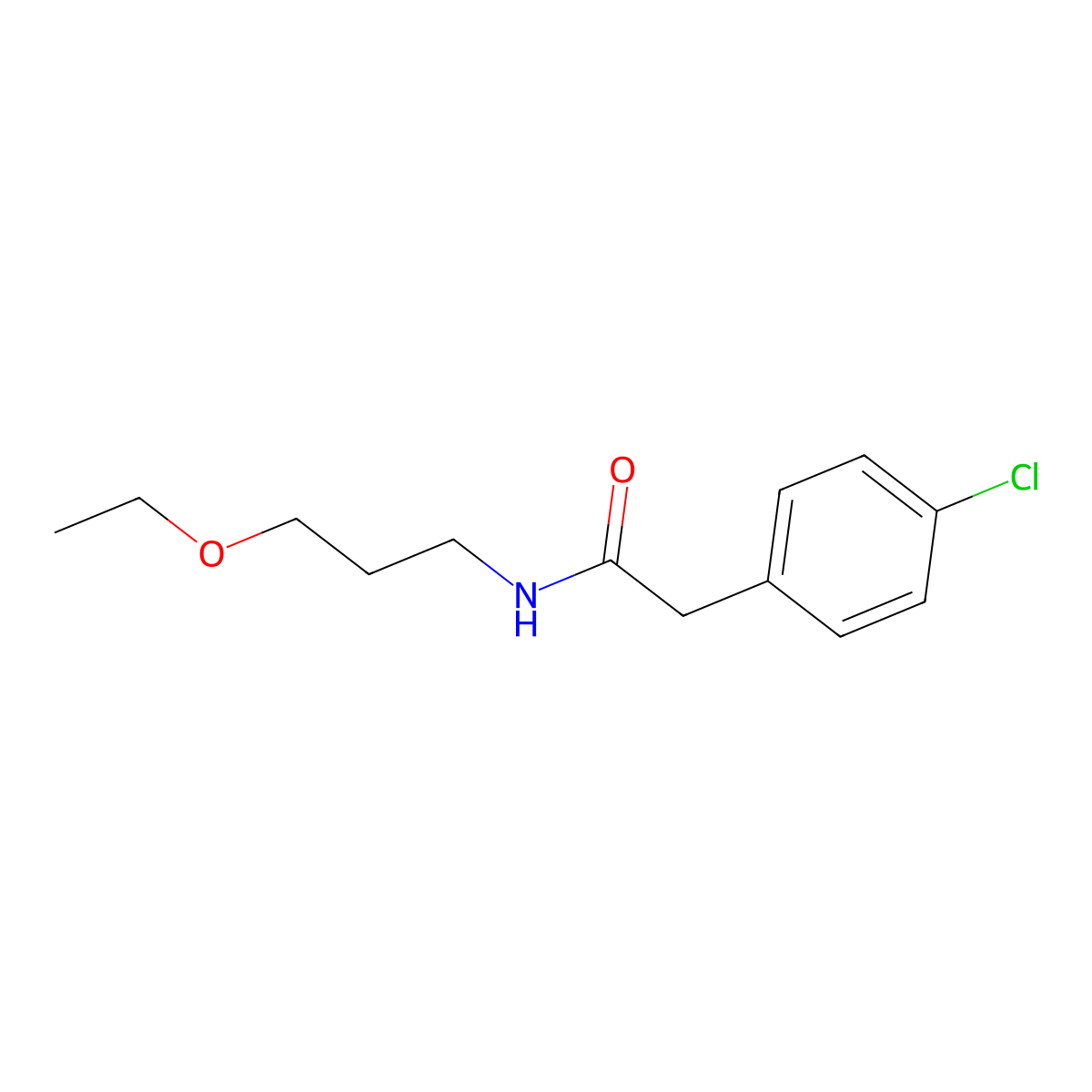 2-(4-chlorophenyl)-N-(3-ethoxypropyl)acetamide molecular structure, CAS 524677-41-6
