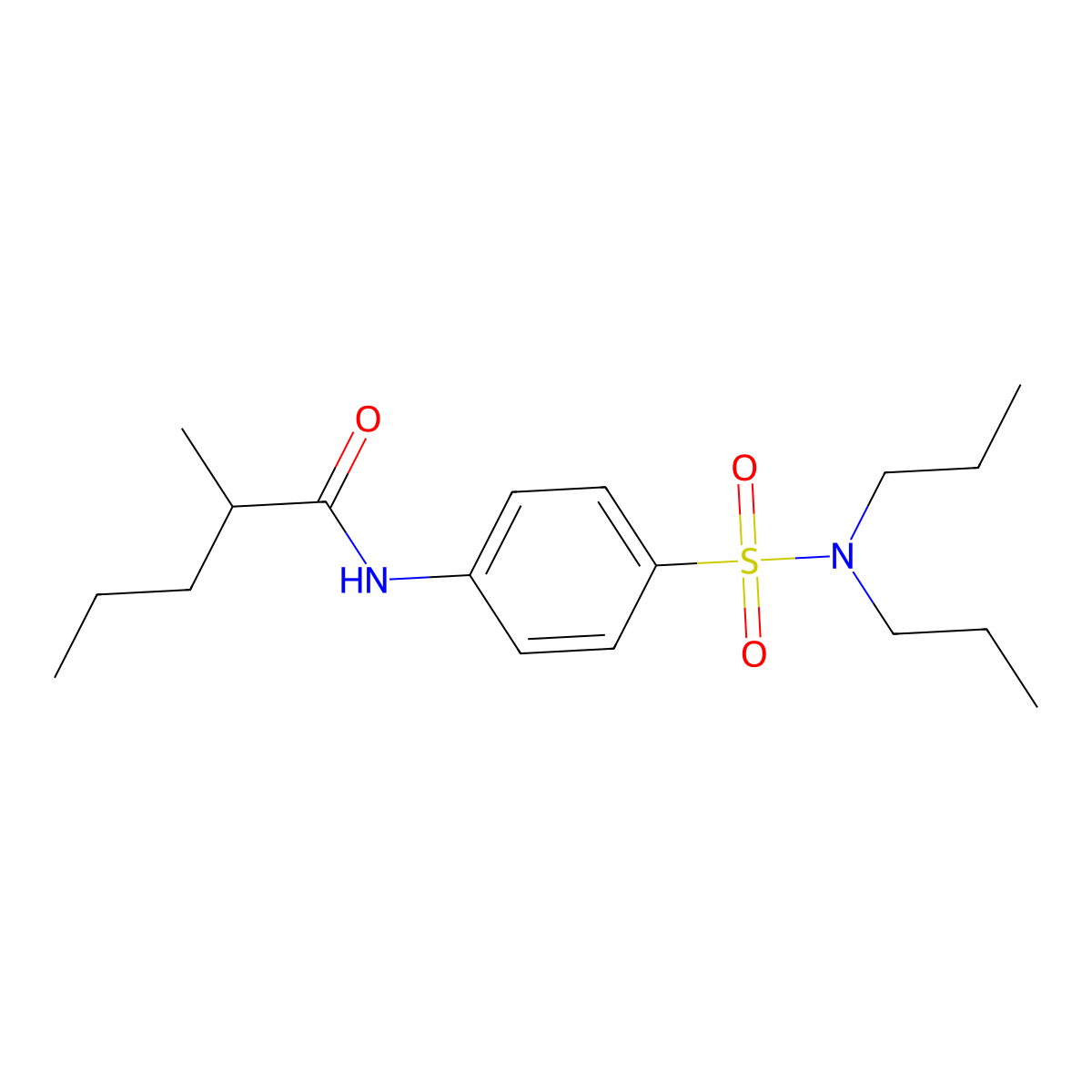 N-[4-(dipropylsulfamoyl)phenyl]-2-methylpentanamide molecular structure, CAS 524677-69-8