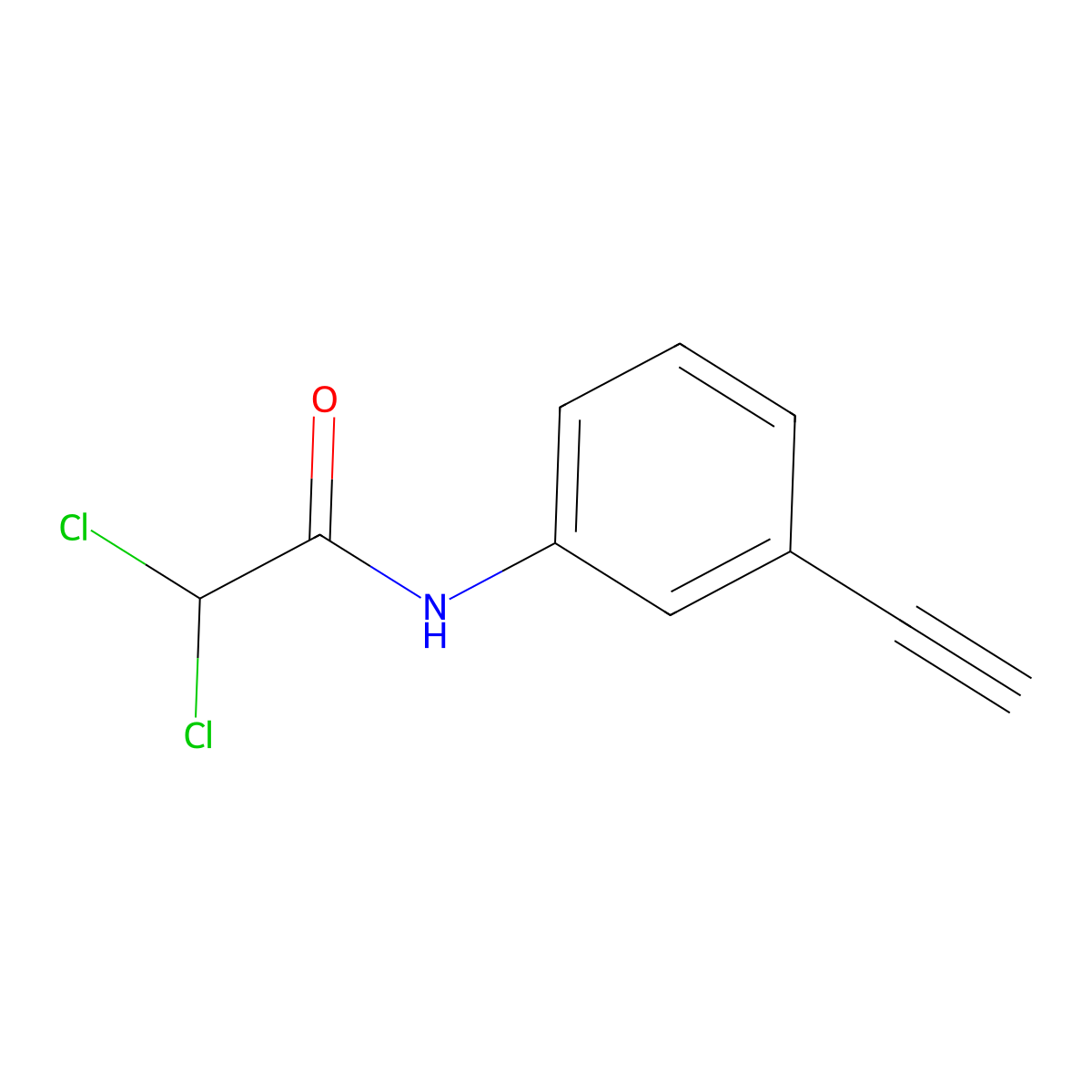 2,2-Dichloro-N-(3-ethynylphenyl) Acetamide molecular structure, CAS 524685-48-1