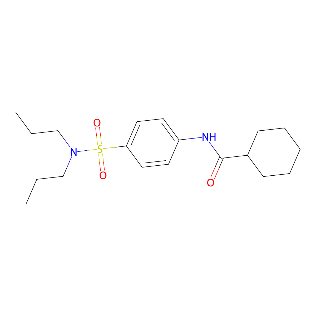 N-[4-(dipropylsulfamoyl)phenyl]cyclohexanecarboxamide molecular structure, CAS 524685-85-6