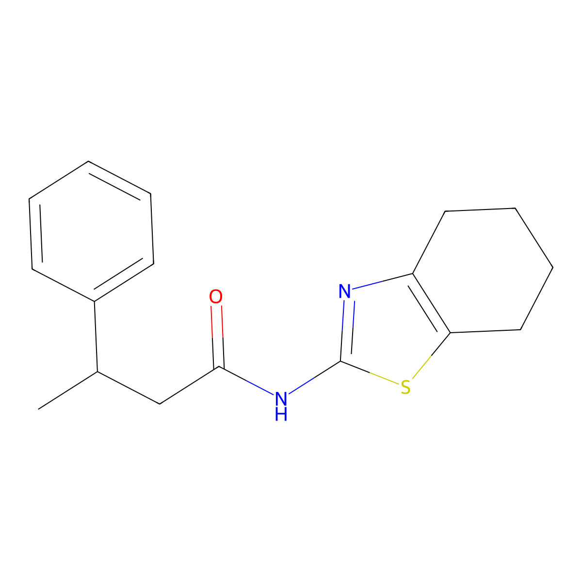 3-phenyl-N-(4,5,6,7-tetrahydro-1,3-benzothiazol-2-yl)butanamide molecular structure, CAS 524685-99-2
