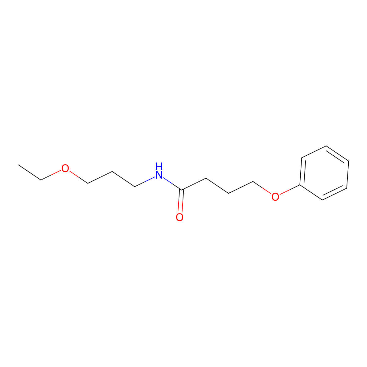N-(3-ethoxypropyl)-4-phenoxybutanamide molecular structure, CAS 524686-05-3