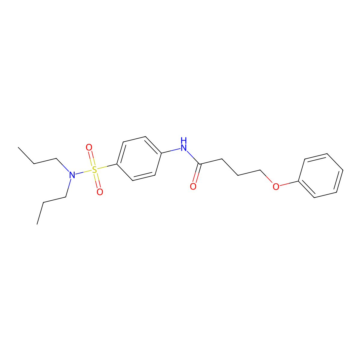 N-[4-(dipropylsulfamoyl)phenyl]-4-phenoxybutanamide molecular structure, CAS 524686-06-4