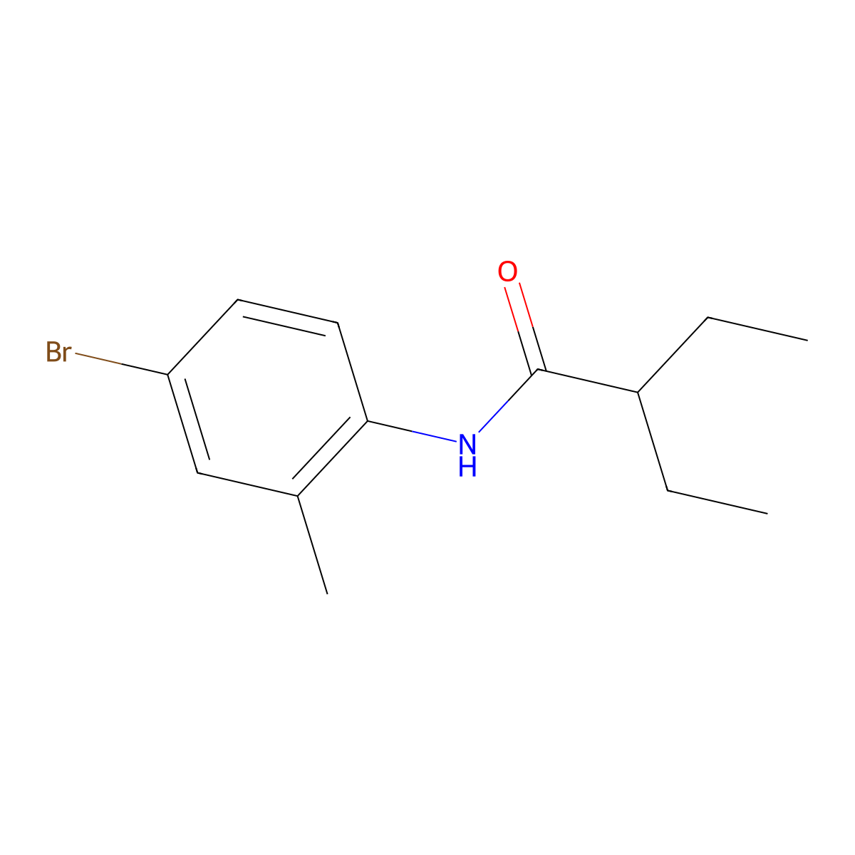 N-(4-bromo-2-methylphenyl)-2-ethylbutanamide molecular structure, CAS 524686-23-5