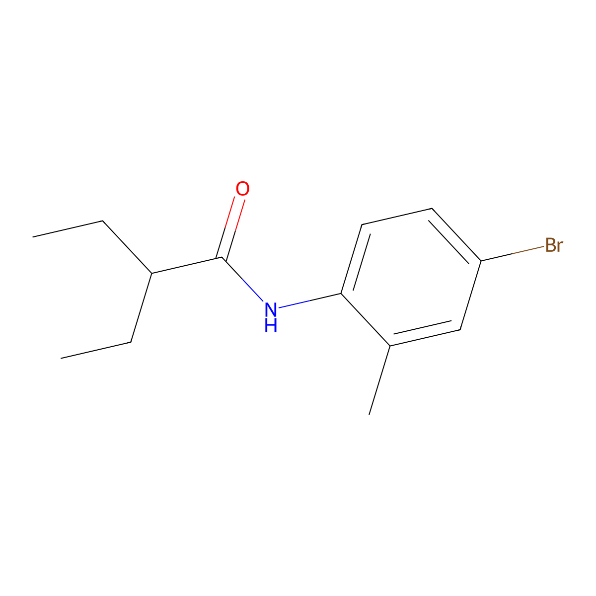 N-(4-bromo-2-methylphenyl)-2-ethylbutanamide molecular structure, CAS 524686-23-5