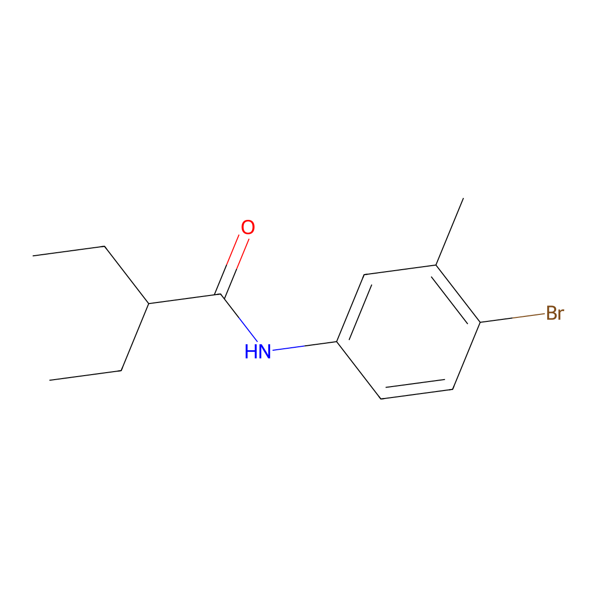 N-(4-bromo-3-methylphenyl)-2-ethylbutanamide molecular structure, CAS 524686-24-6