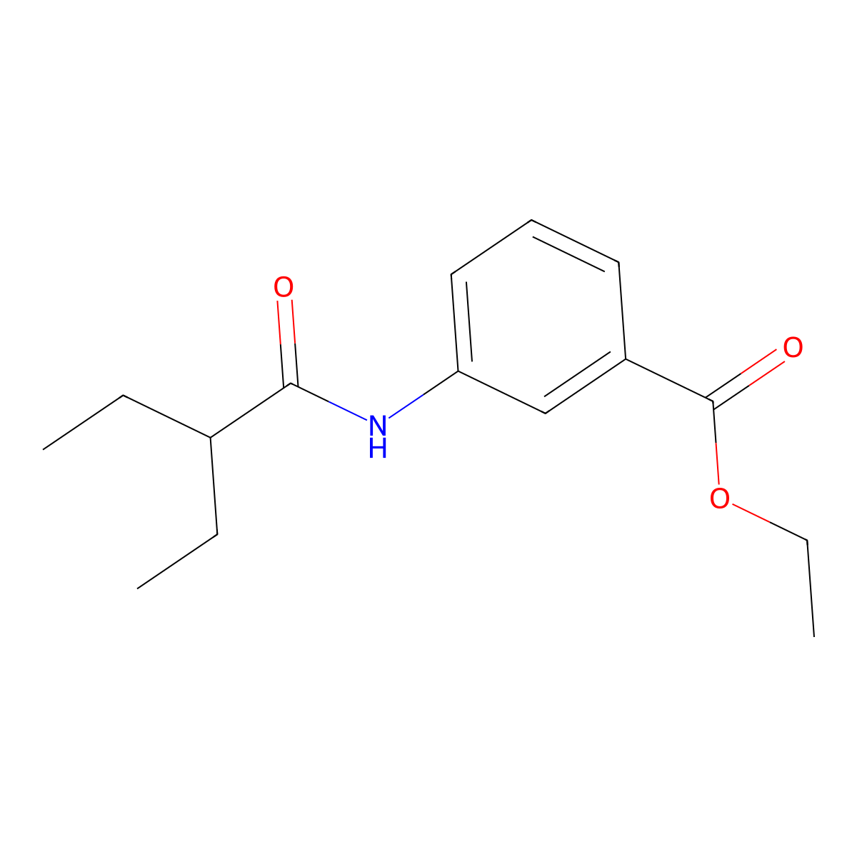 Ethyl 3-(2-ethylbutanoylamino)benzoate molecular structure, CAS 524686-25-7