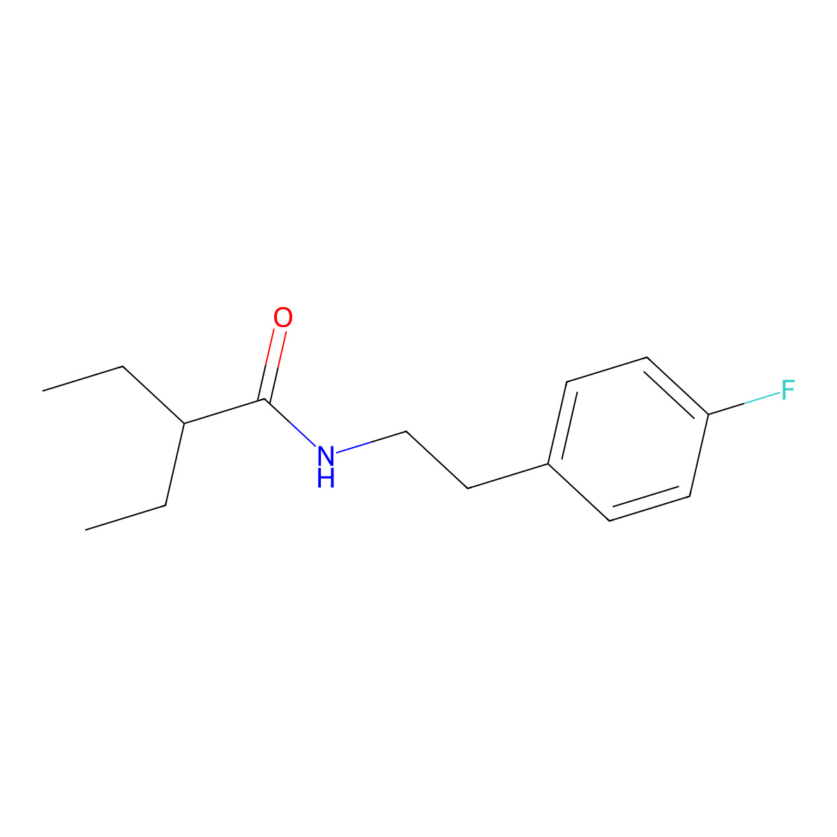 2-ethyl-N-[2-(4-fluorophenyl)ethyl]butanamide molecular structure, CAS 524686-27-9