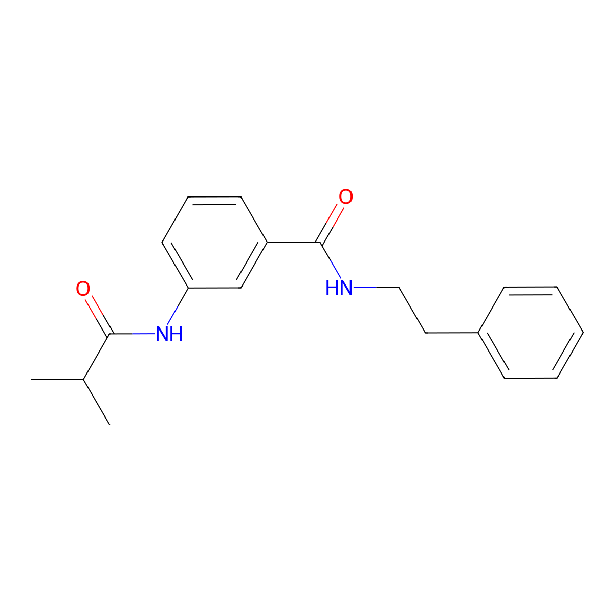 3-[(2-methylpropanoyl)amino]-N-(2-phenylethyl)benzamide molecular structure, CAS 524686-33-7