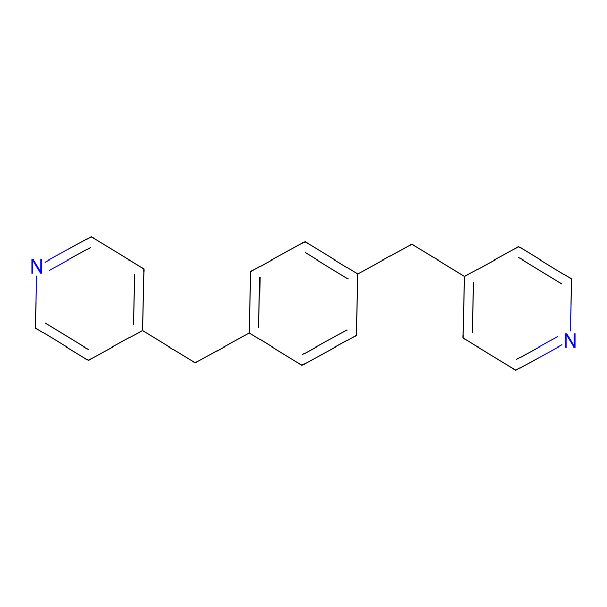 4,4'-[1,4-Phenylenebis(methylene)]dipyridine molecular structure, CAS 52469-20-2