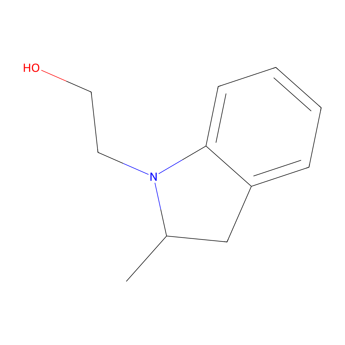 2-(2-methyl-2,3-dihydro-1H-indol-1-yl)ethan-1-ol molecular structure, CAS 52469-87-1