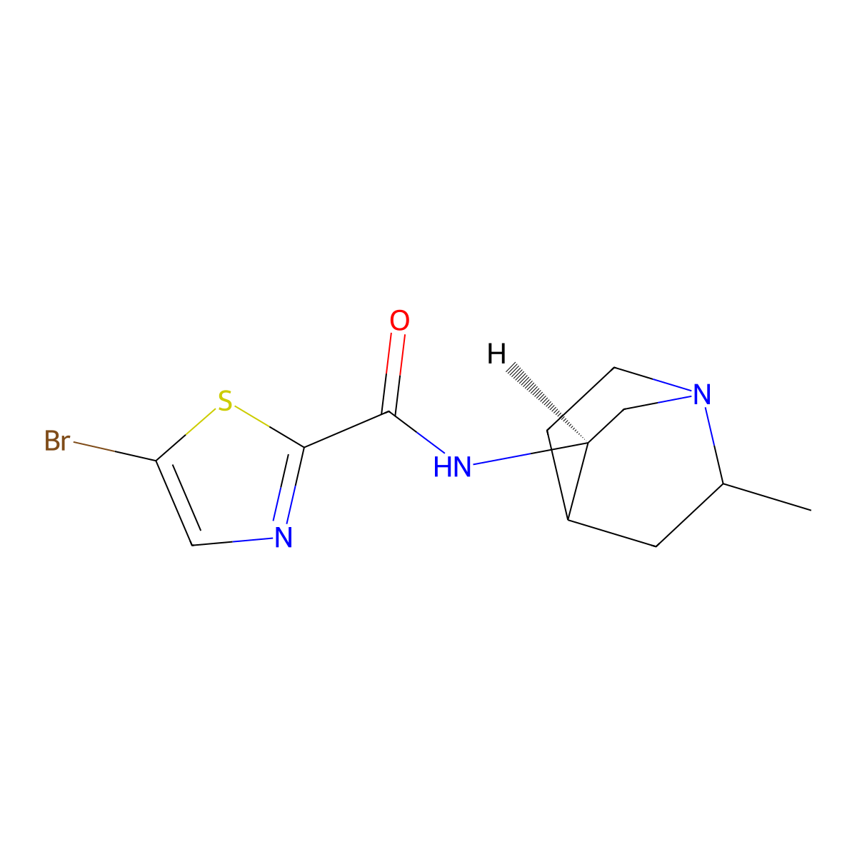 5-Bromo-N-((3R)-6-methylquinuclidin-3-yl)thiazole-2-carboxamide molecular structure, CAS 524697-62-9
