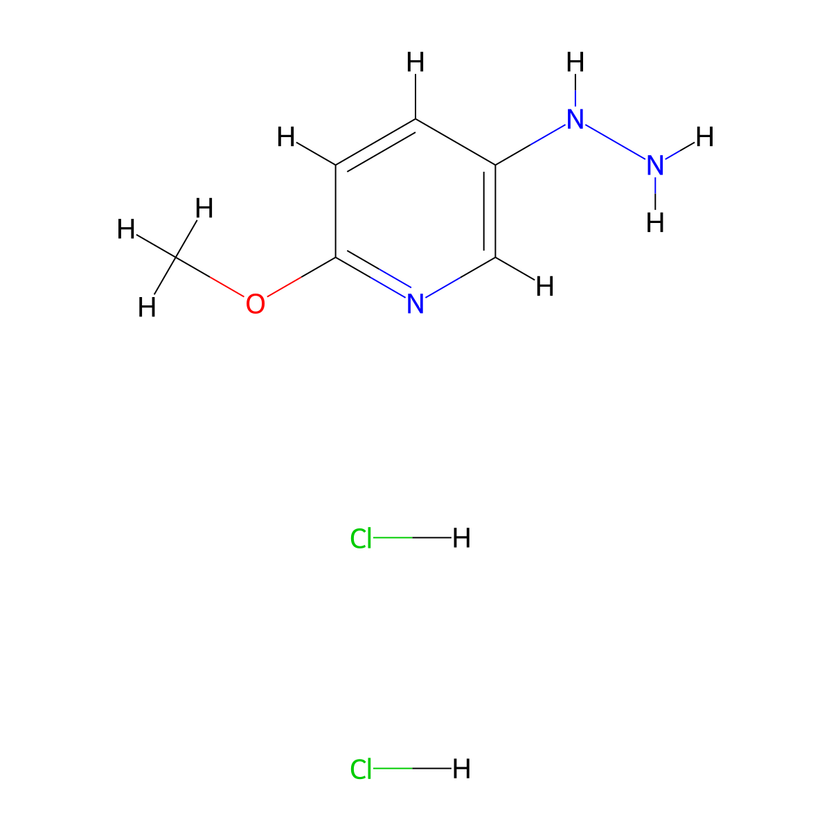 5-Hydrazinyl-2-methoxypyridine dihydrochloride molecular structure, CAS 524699-82-9