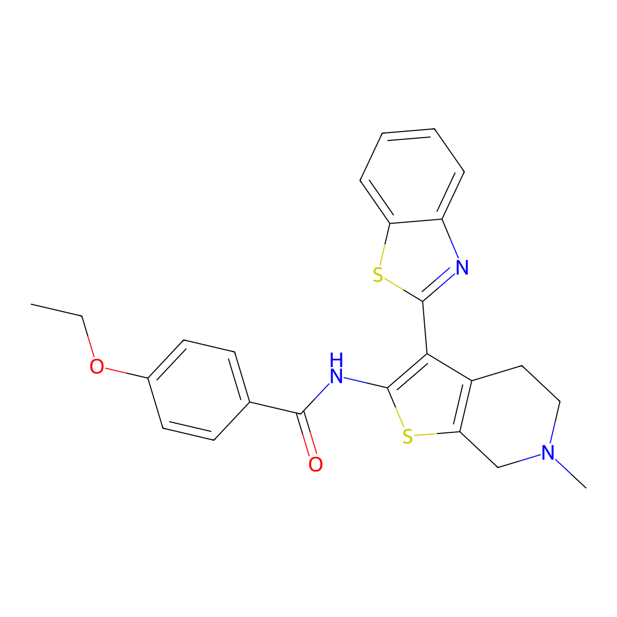 N-[3-(1,3-Benzothiazol-2-YL)-6-methyl-4H,5H,6H,7H-thieno[2,3-C]pyridin-2-YL]-4-ethoxybenzamide molecular structure, CAS 524707-59-3