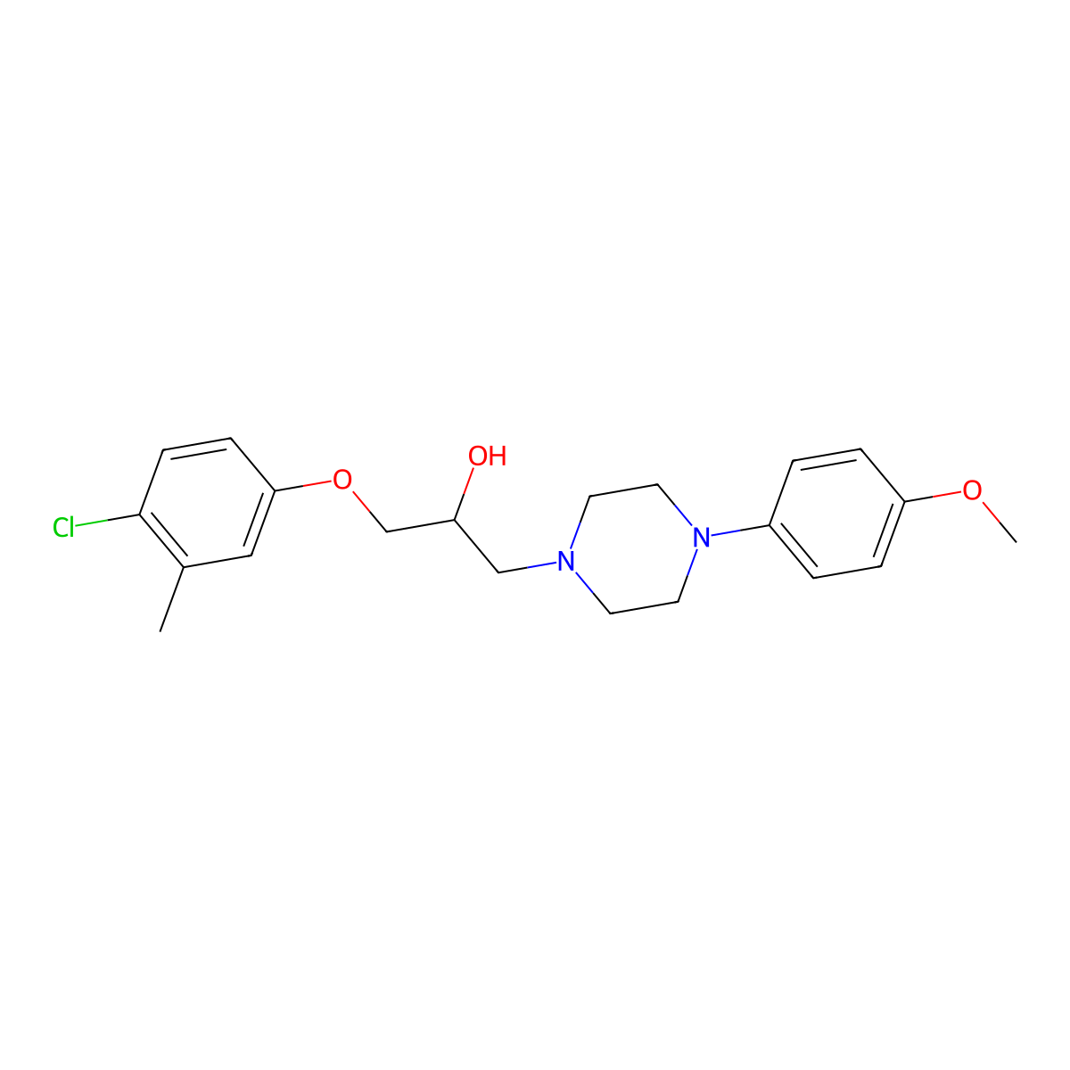 1-(4-Chloro-3-methylphenoxy)-3-[4-(4-methoxyphenyl)piperazin-1-yl]propan-2-ol molecular structure, CAS 524710-23-4