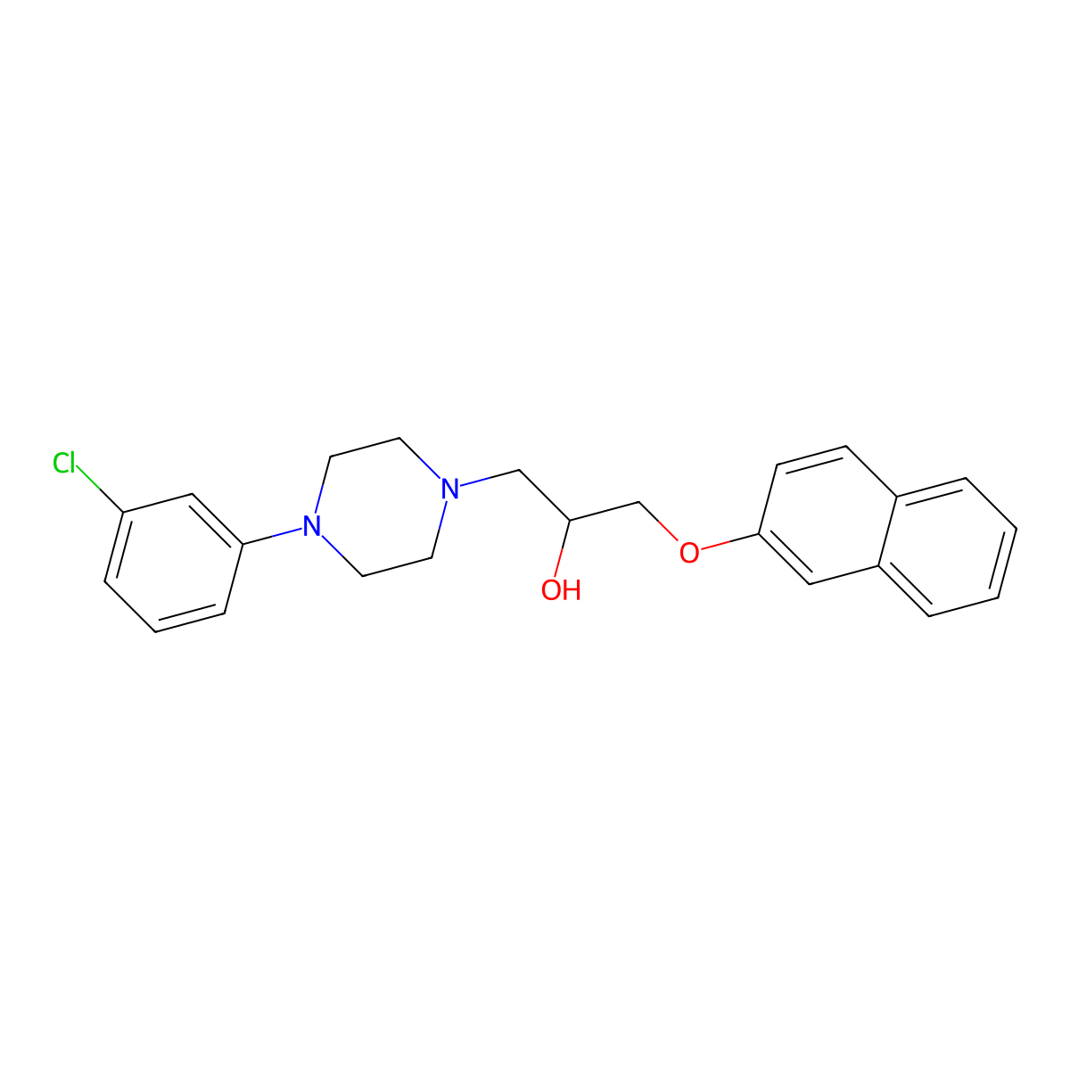 1-(4-(3-Chlorophenyl)piperazin-1-yl)-3-(naphthalen-2-yloxy)propan-2-ol molecular structure, CAS 524710-57-4