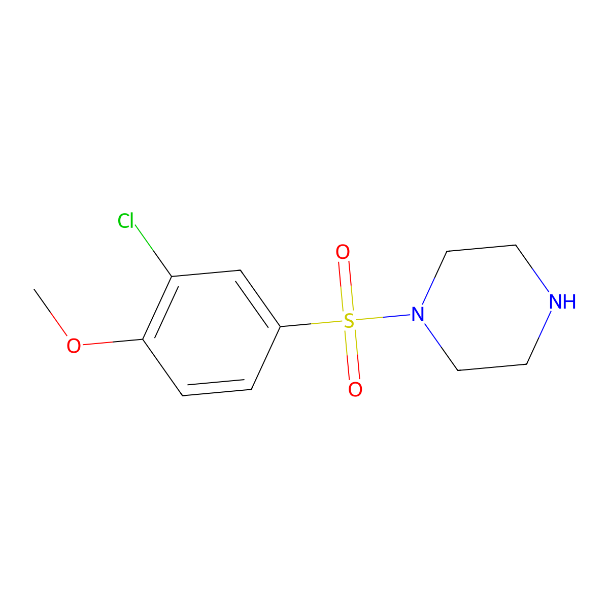 1-[(3-Chloro-4-methoxyphenyl)sulfonyl]piperazine molecular structure, CAS 524711-09-9