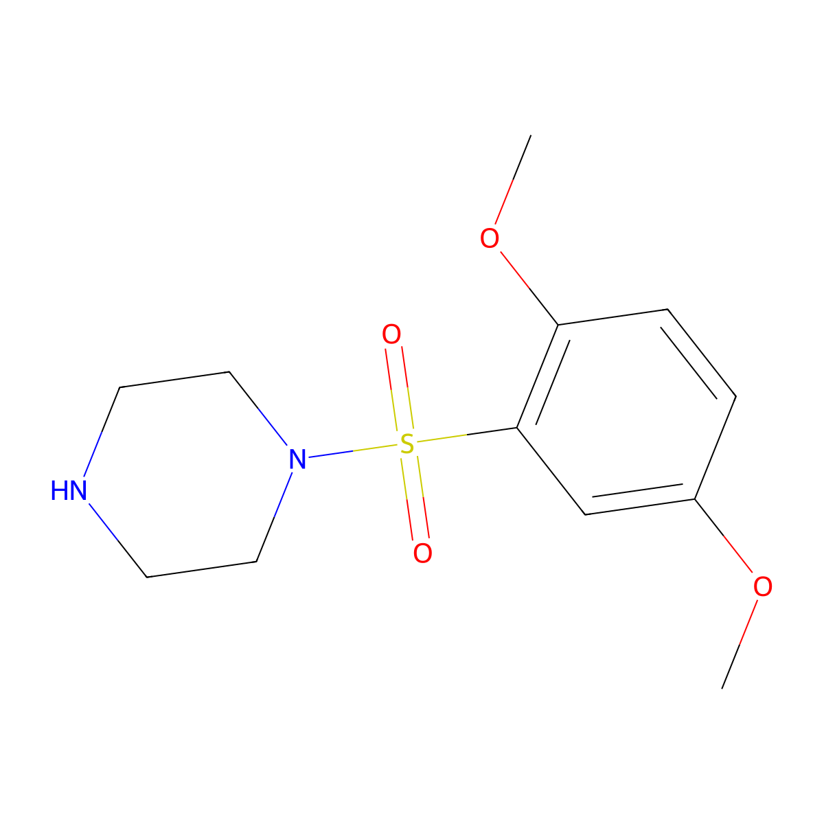 1-(2,5-Dimethoxybenzenesulfonyl)piperazine molecular structure, CAS 524711-13-5