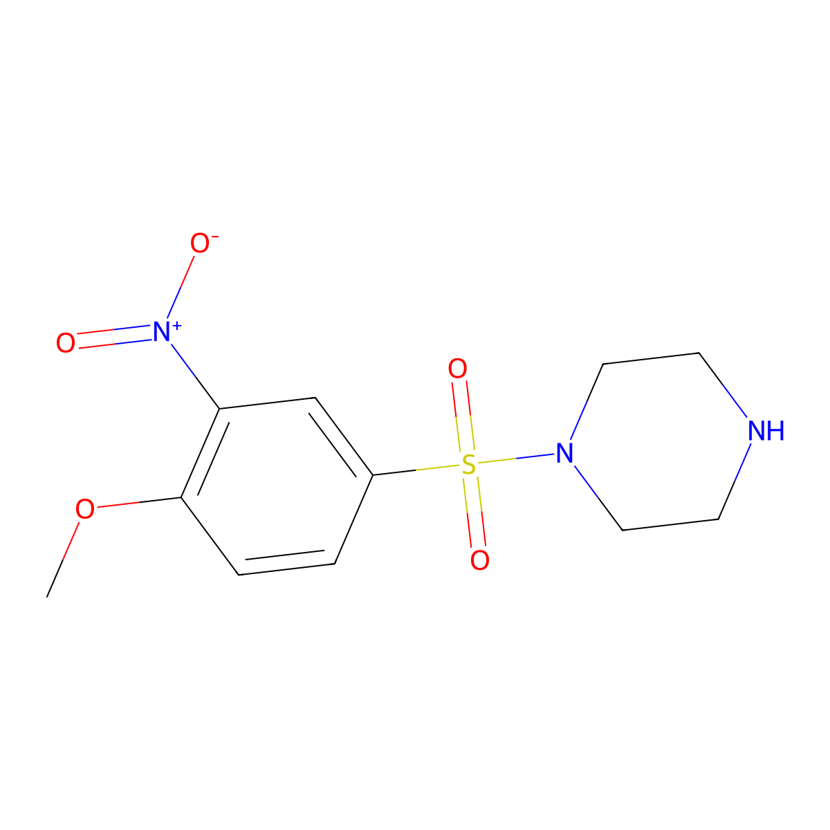 1-(4-Methoxy-3-nitrobenzenesulfonyl)piperazine molecular structure, CAS 524711-18-0