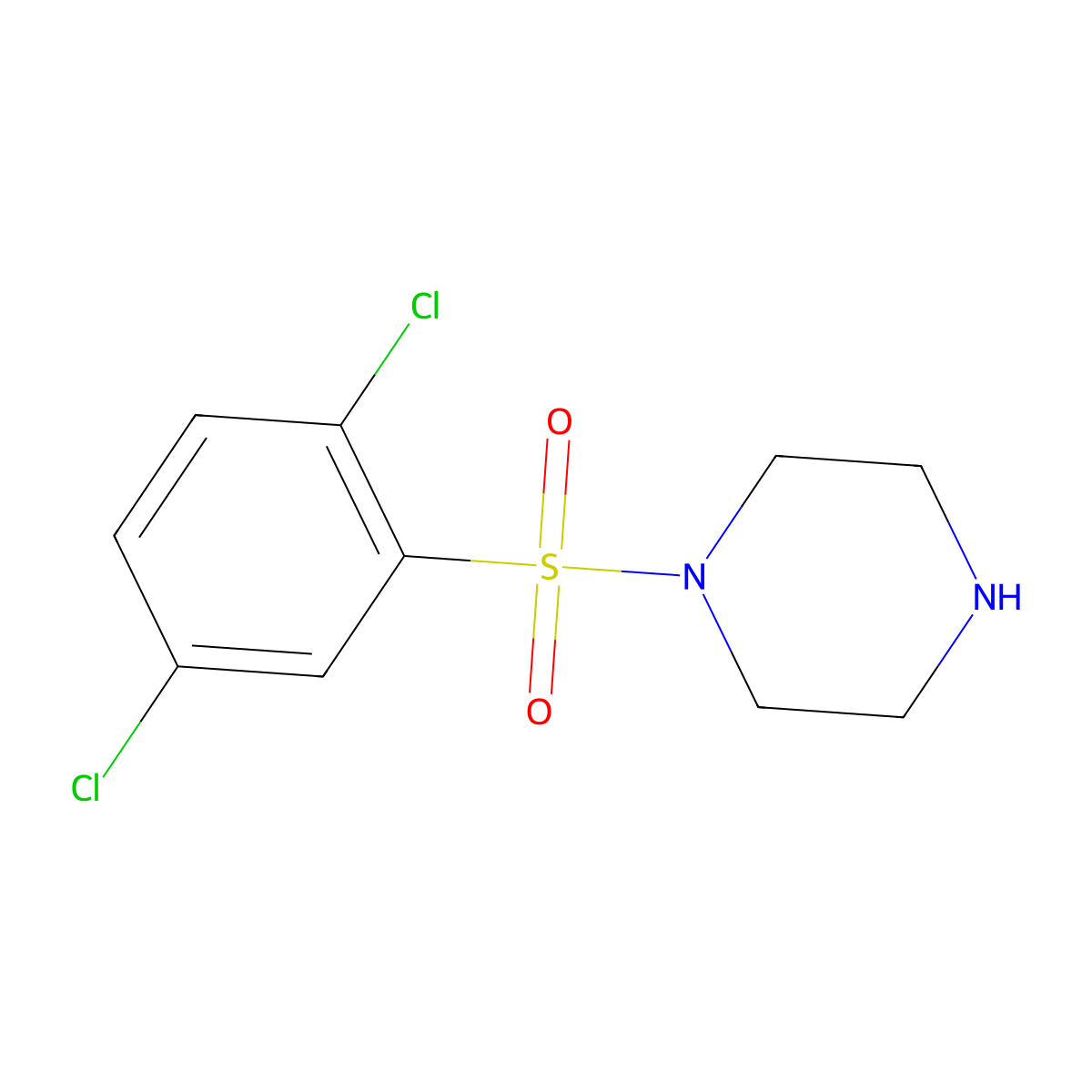 1-[(2,5-Dichlorophenyl)sulfonyl]piperazine molecular structure, CAS 524711-29-3