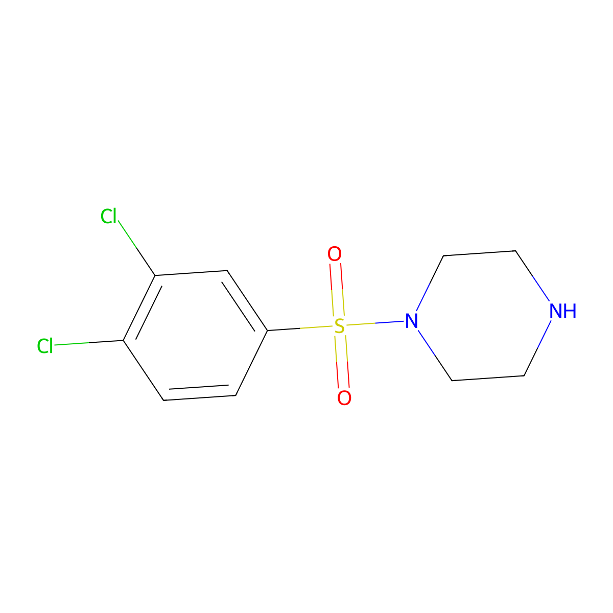 1-(3,4-Dichlorobenzenesulfonyl)piperazine molecular structure, CAS 524711-30-6