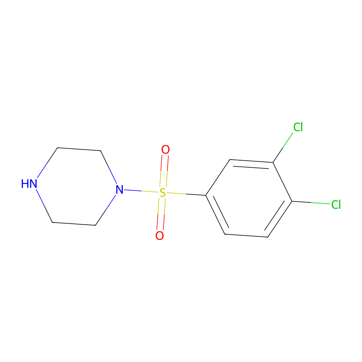 1-(3,4-Dichlorobenzenesulfonyl)piperazine molecular structure, CAS 524711-30-6