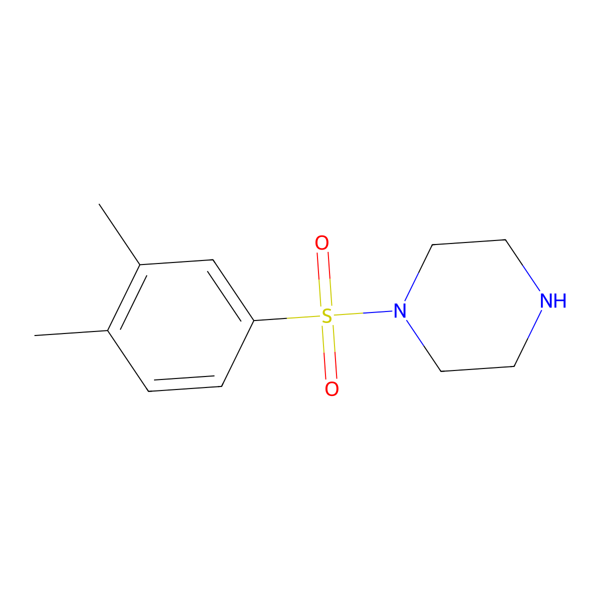 1-[(3,4-Dimethylphenyl)sulfonyl]piperazine molecular structure, CAS 524711-31-7
