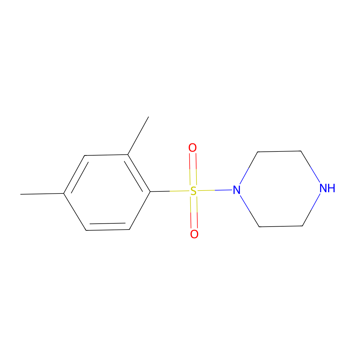 1-(2,4-Dimethylbenzenesulfonyl)piperazine molecular structure, CAS 524711-32-8