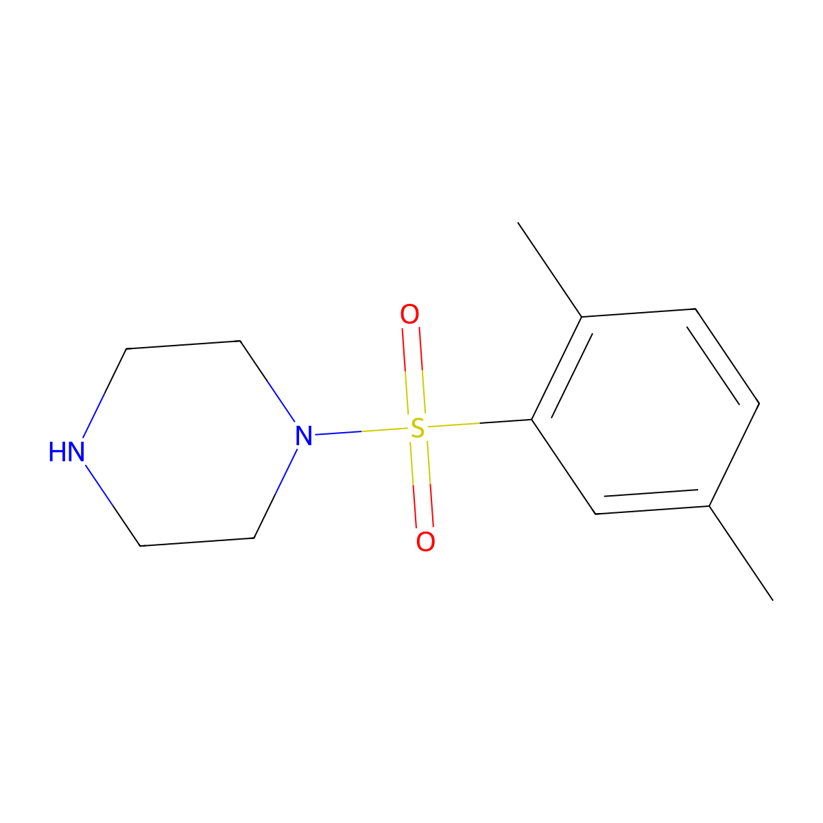 Piperazine, 1-((2,5-dimethylphenyl)sulfonyl)- molecular structure, CAS 524711-33-9