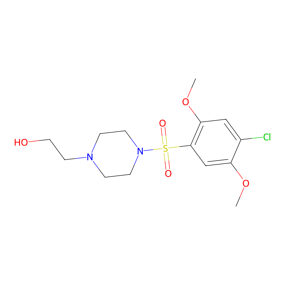 2-(4-((4-Chloro-2,5-dimethoxyphenyl)sulfonyl)piperazin-1-yl)ethanol molecular structure, CAS 524711-42-0