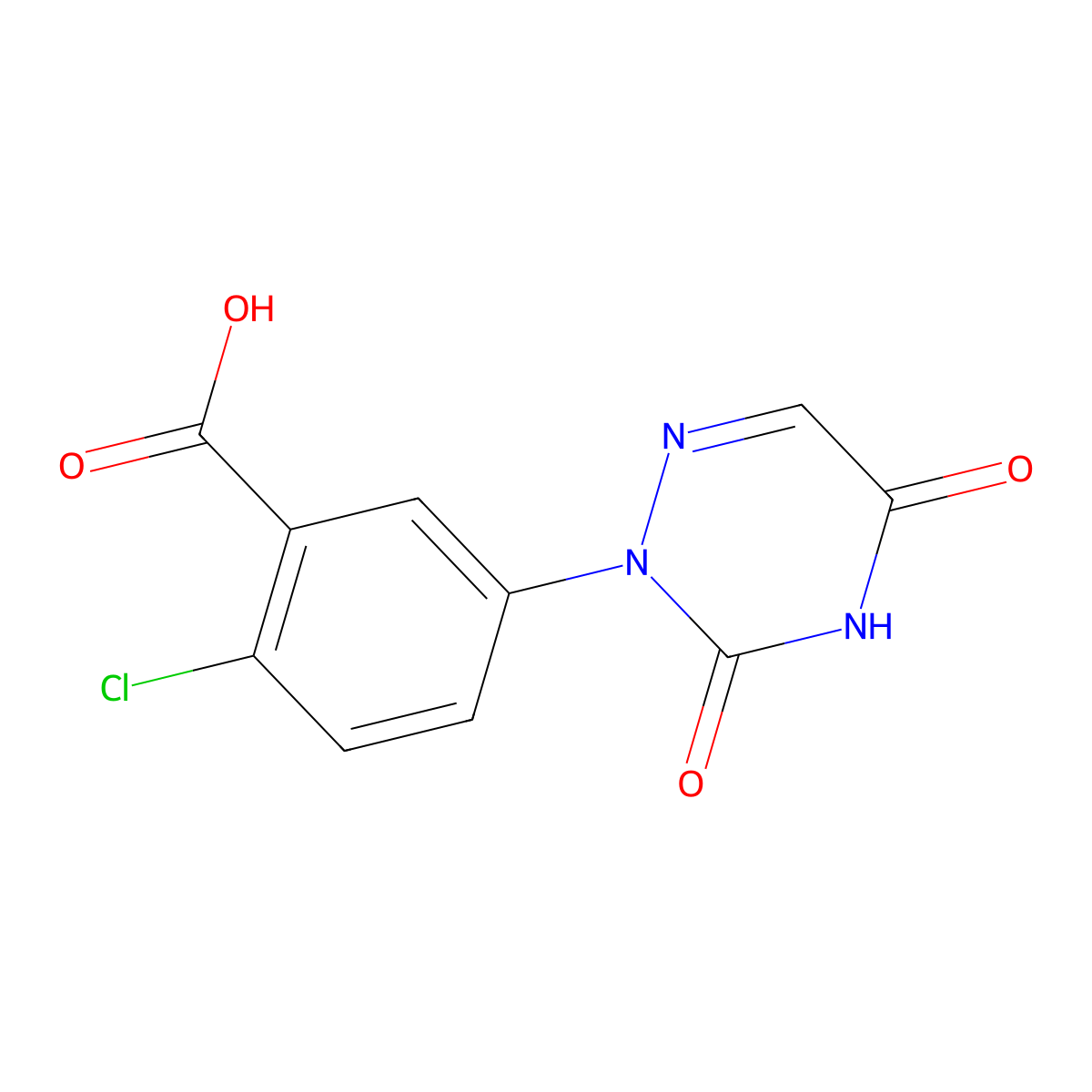 2-Chloro-5-(3,5-dioxo-4,5-dihydro-1,2,4-triazin-2(3H)-YL)benzoic acid molecular structure, CAS 524712-41-2
