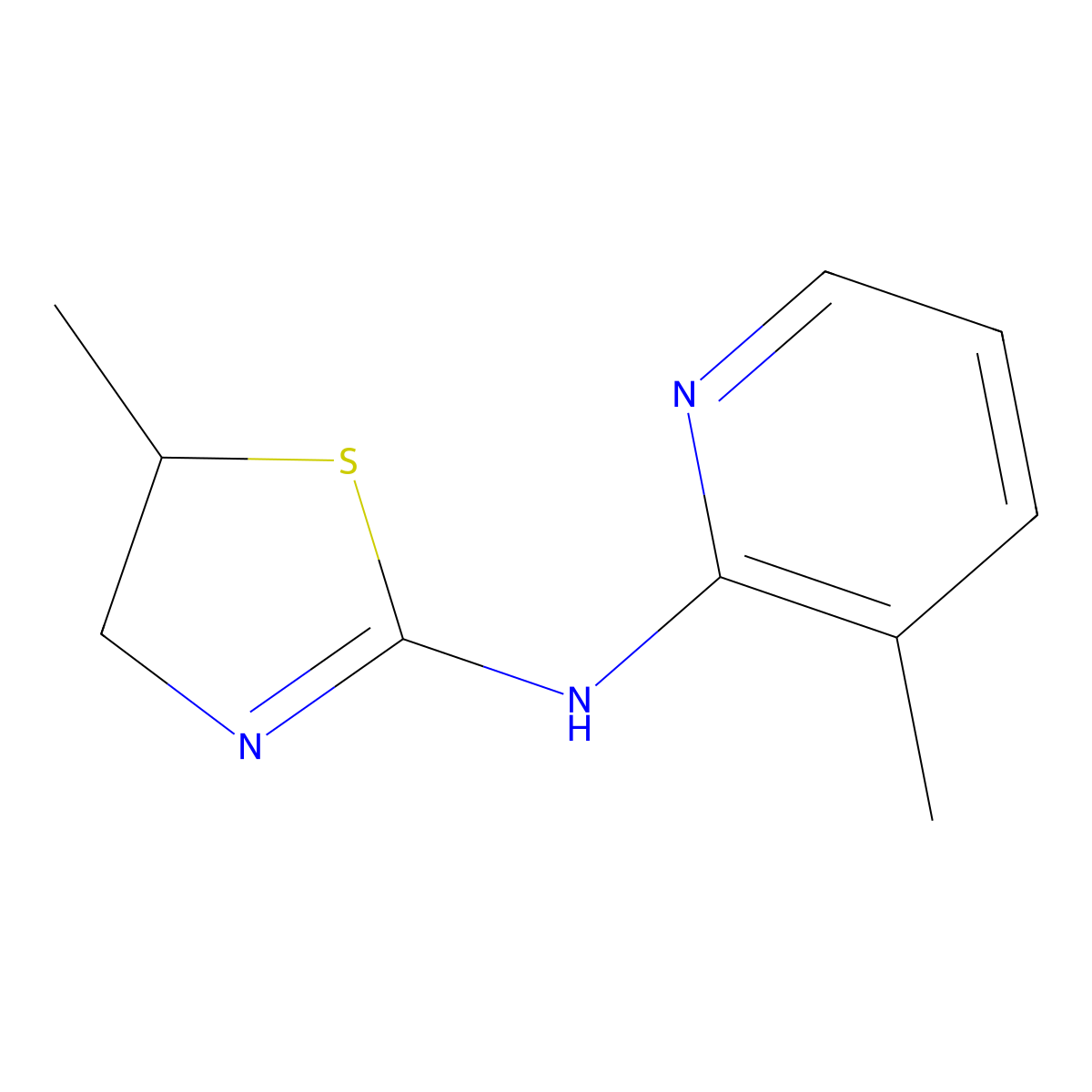3-methyl-N-(5-methyl-4,5-dihydro-1,3-thiazol-2-yl)pyridin-2-amine molecular structure, CAS 524715-35-3