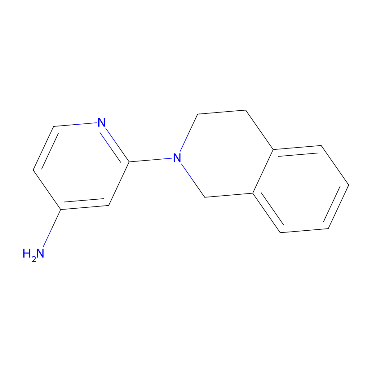 2-(1,2,3,4-Tetrahydroisoquinolin-2-yl)pyridin-4-amine molecular structure, CAS 524718-15-8