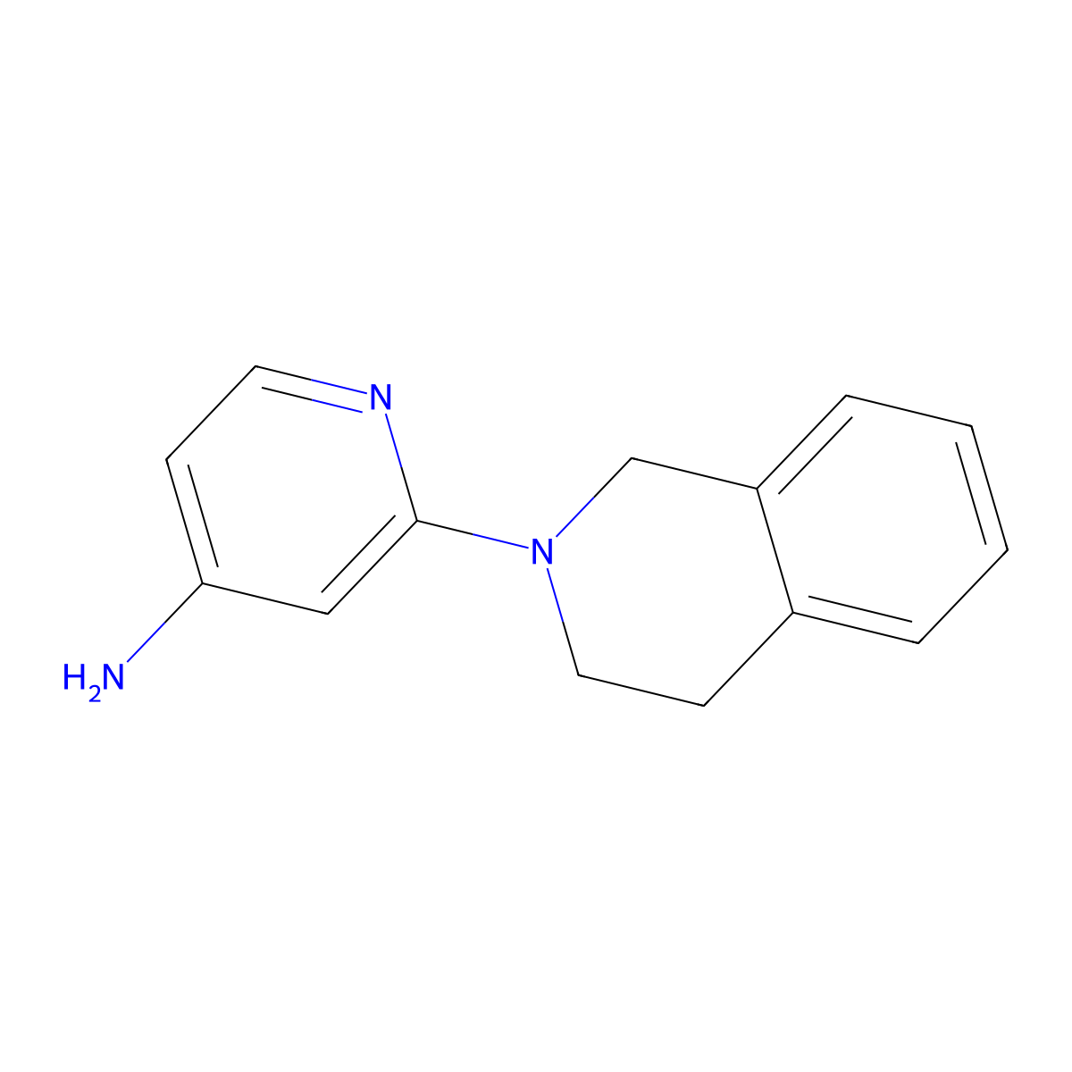 2-(1,2,3,4-Tetrahydroisoquinolin-2-yl)pyridin-4-amine molecular structure, CAS 524718-15-8