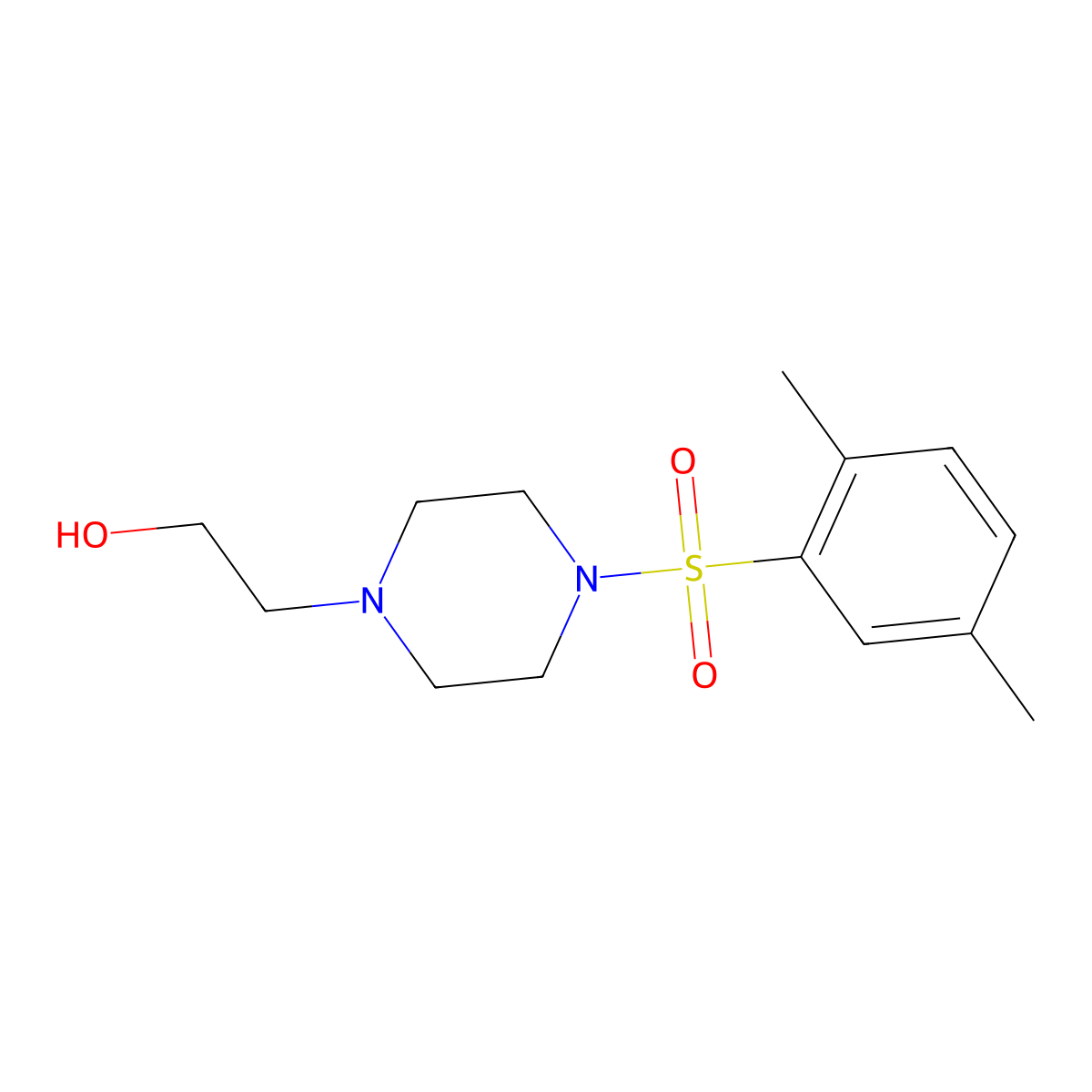 2-{4-[(2,5-Dimethylphenyl)sulfonyl]-1-piperazinyl}ethanol molecular structure, CAS 524718-90-9