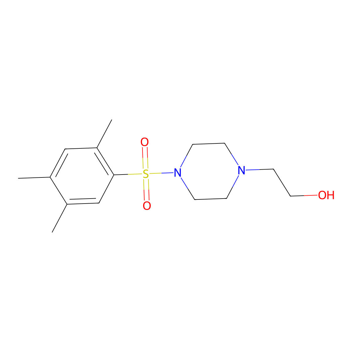 2-(4-((2,4,5-Trimethylphenyl)sulfonyl)piperazin-1-yl)ethanol molecular structure, CAS 524718-91-0
