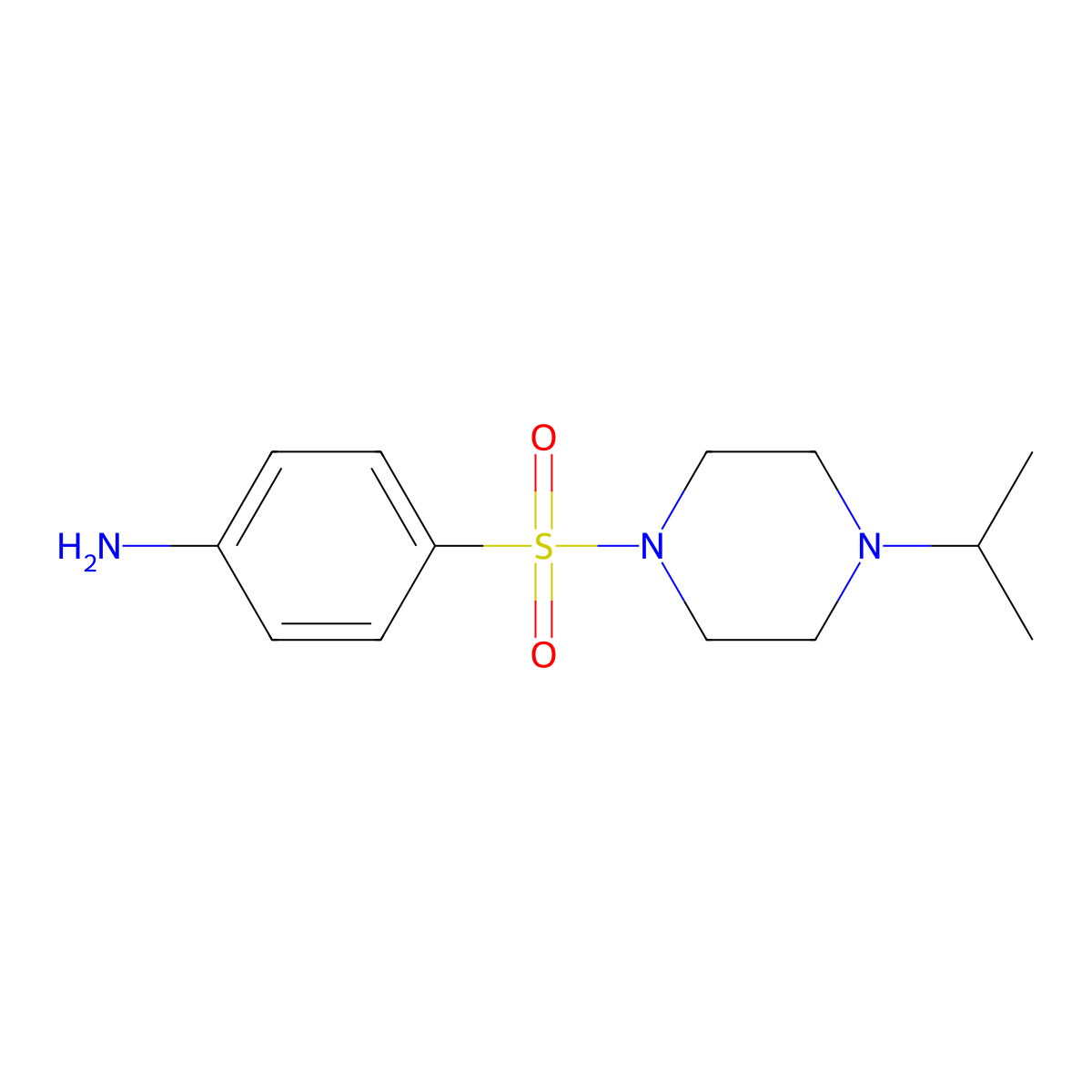 4-[(4-Isopropylpiperazin-1-yl)sulfonyl]aniline molecular structure, CAS 524719-43-5