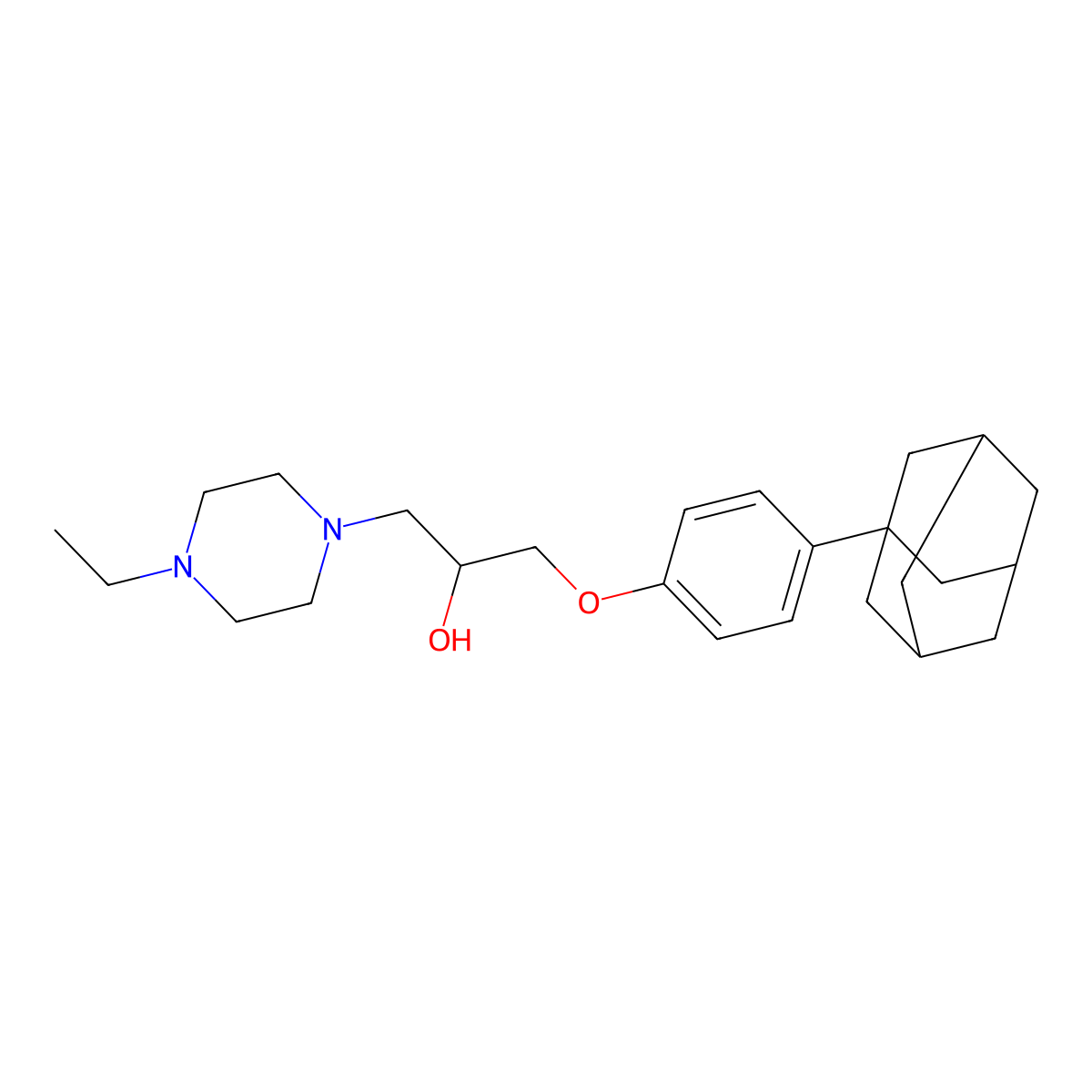 1-[4-(1-Adamantyl)phenoxy]-3-(4-ethylpiperazin-1-yl)propan-2-ol molecular structure, CAS 524721-07-1