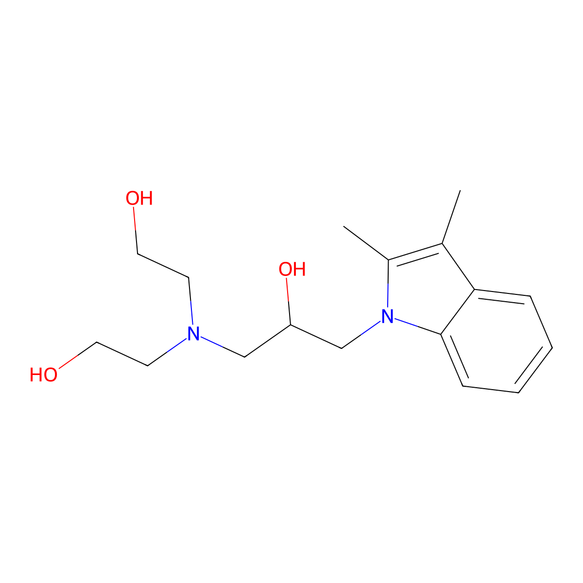 3-[Bis(2-hydroxyethyl)amino]-1-(2,3-dimethylindolyl)propan-2-ol molecular structure, CAS 524723-61-3