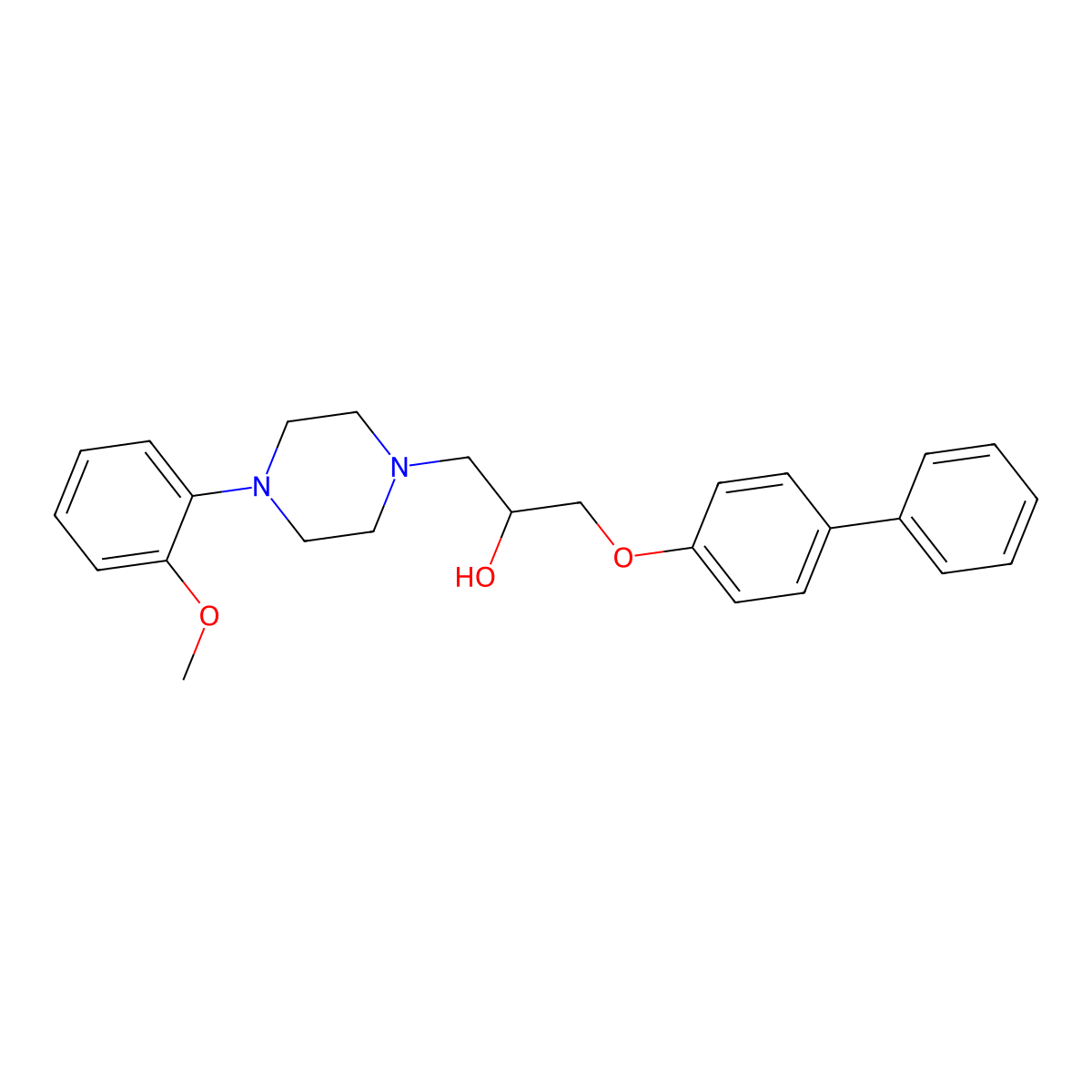 1-[4-(2-Methoxyphenyl)piperazin-1-yl]-3-(4-phenylphenoxy)propan-2-ol molecular structure, CAS 524723-90-8