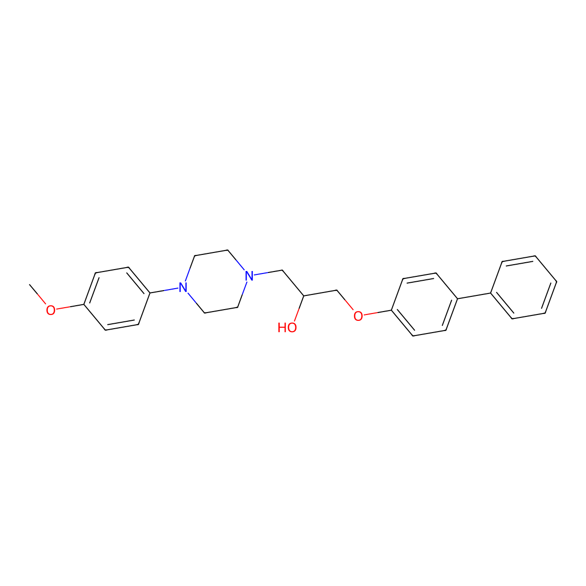 1-[4-(4-Methoxyphenyl)piperazin-1-yl]-3-(4-phenylphenoxy)propan-2-ol molecular structure, CAS 524723-91-9