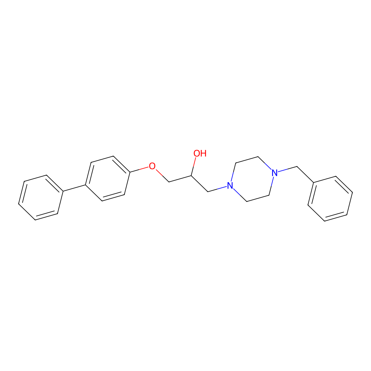 1-(4-Benzylpiperazin-1-yl)-3-(4-phenylphenoxy)propan-2-ol molecular structure, CAS 524723-93-1