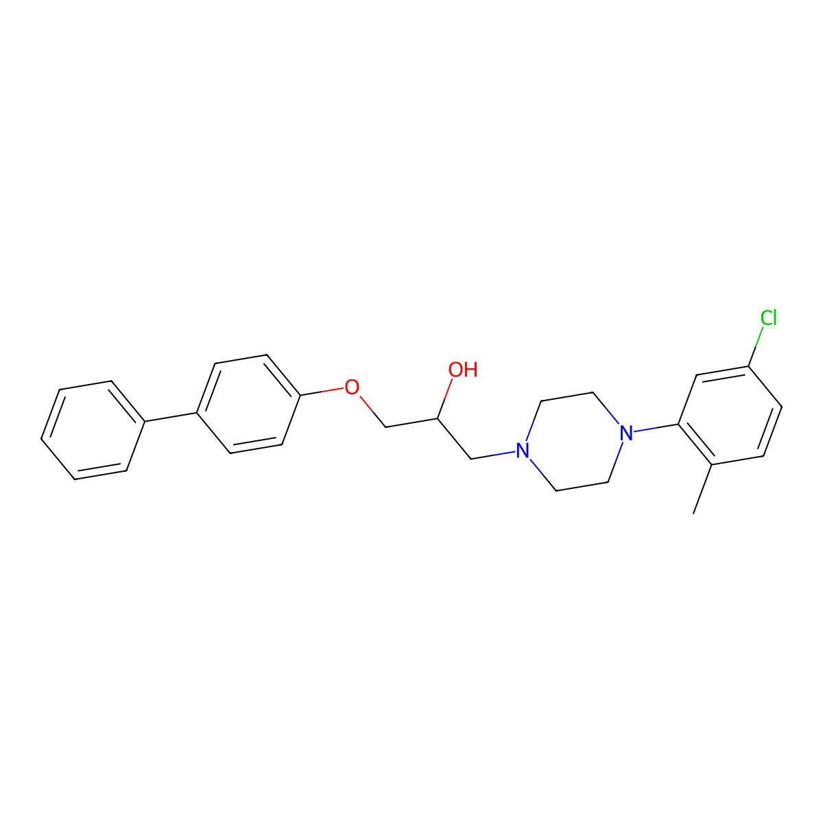 1-[4-(5-Chloro-2-methylphenyl)piperazinyl]-3-(4-phenylphenoxy)propan-2-ol molecular structure, CAS 524723-99-7