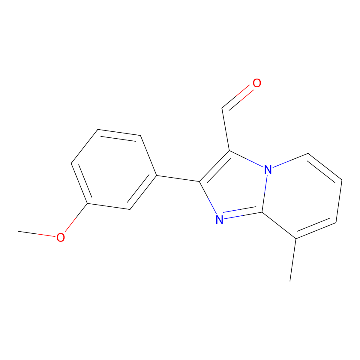 2-(3-Methoxyphenyl)-8-methylimidazo[1,2-a]pyridine-3-carbaldehyde molecular structure, CAS 524724-69-4