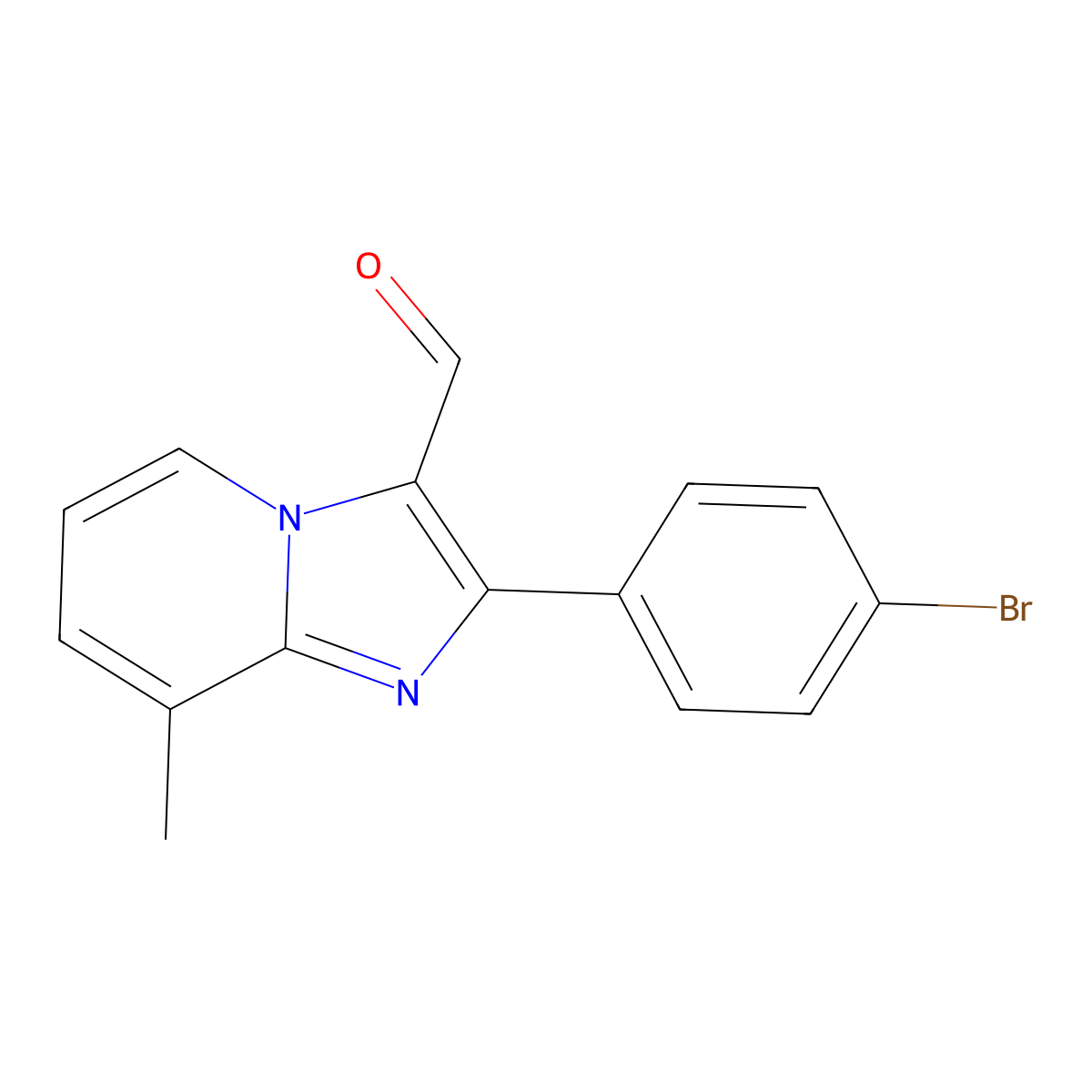 2-(4-Bromophenyl)-8-methylimidazo[1,2-a]pyridine-3-carbaldehyde molecular structure, CAS 524724-73-0