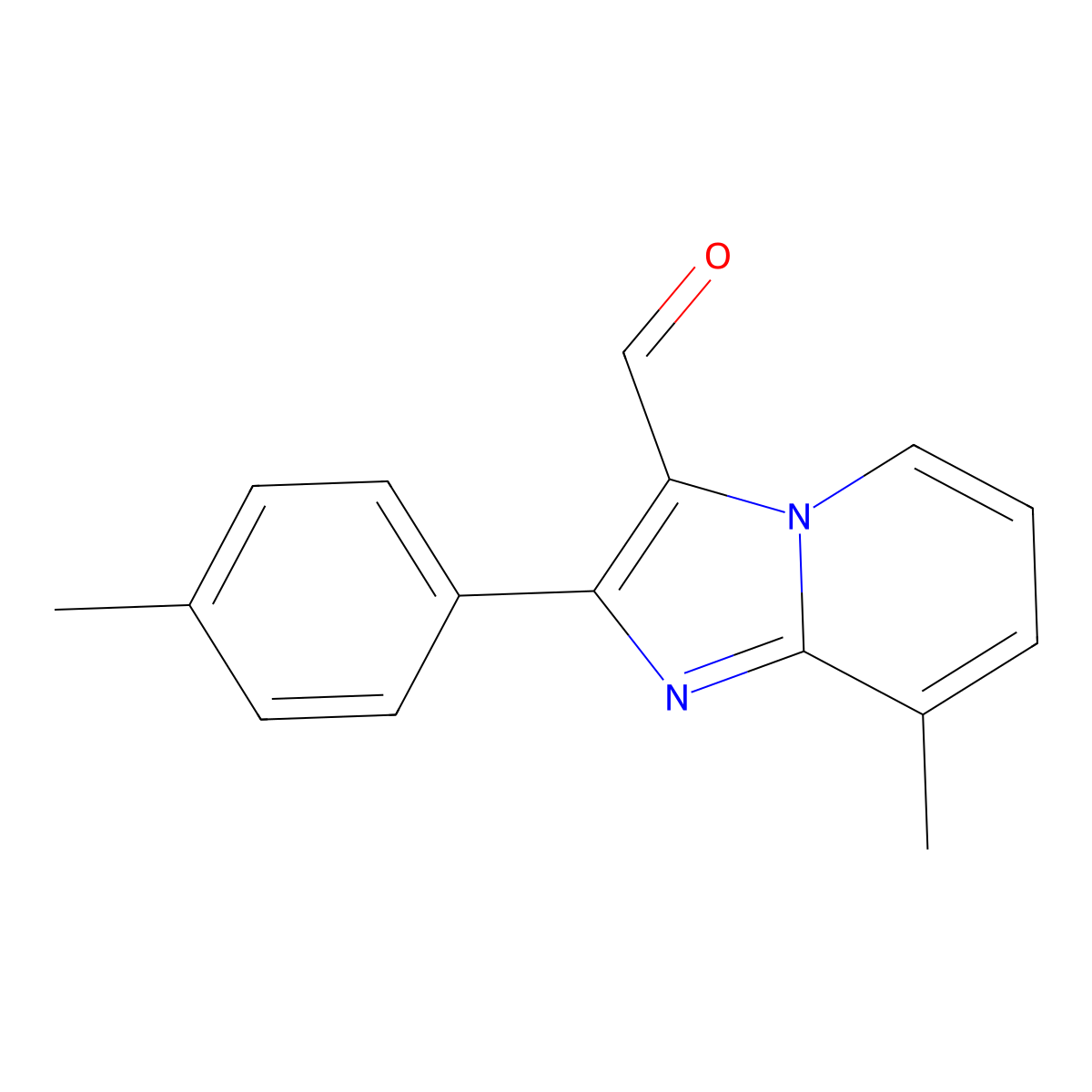 8-Methyl-2-(4-methylphenyl)imidazo[1,2-a]pyridine-3-carbaldehyde molecular structure, CAS 524724-74-1